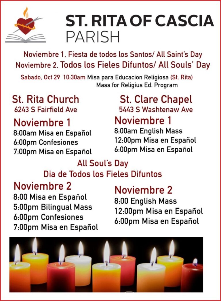 Mass / Liturgy and Reconciliation Schedule St. Rita of Cascia